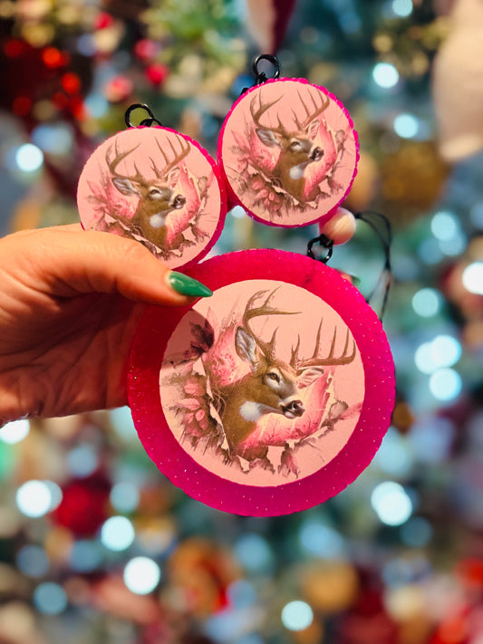 Pink deer Car Freshie With Vent Clips